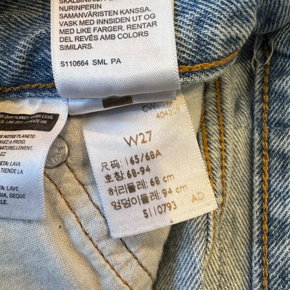 Levi's Icon Denim Mini Skirt Woven Minutes Sz 27 Button Fly - Picture 9 of 9